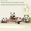 Blocks Creative DIY Assemable Animal Cute MINI Chinese Style Animal Panda Building Block Educational Boy Toys For Children Model Bricks R231208