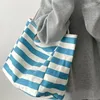 Avondtassen Youda Canvas Stoffen Schoudertas Voor Dames Eenvoudig Kleurrijk Gestreept Patroon Handtas Grote Casual Capaciteit Shopper Tote