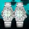 Assista Bandas 42mm Tandorio S NH36 Diver Aço Mecânico para Homens Totalmente Luminoso Dial Monstro Relógio de Pulso AR Sapphire Pulseira 231208