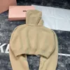 23SS Sweat à capuche Femmes Designer Veste Femmes Automne Mode Solide Couleur Femme Vestes Lettres Broderie Cardigan Manteau Court Casual Slim Sweats à capuche