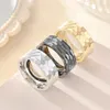 Bagues de cluster Bague en relief Fashion Couple Light Style de luxe Givré Hommes Bijoux en gros