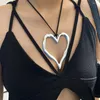 Collane con ciondolo Esagerato Grande Amore Personalità della moda Collana con catena in corda oversize in metallo Accessori per il petto da donna