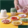 Fruit Vegetable Tools Electric Mini Garlic Chopper Usb Meat Grinder Masher Hine Sturdy Durable Crushed Ginger Crusher Kitchenware Drop Otils