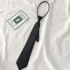 Fliegen Schwarz Faule Person Casual Krawatte Für Männer Frauen Einfache Schlanke Student Krawatte Hals Tragen Einfarbig Knoten Frei