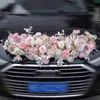 Decorative Flowers Wreaths pink Artificial Flower Wedding Car Decor Kit Romantic Silk Fake Rose hydrangea Floral Valentine's Day Gift Party Festival Suppli 231207