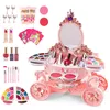 Beauté mode Simulation cosmétiques ensemble fille maquillage jouets bébé semblant jouer vernis à ongles rouge à lèvres accessoires poupée pour enfants 3 ans cadeau 231207