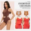 탱크 탑 여성은 원활한 배 통제 바디 수트 Shapewear 섹시 승무원 목 끈 끈 스냅 허리 트레이너 바디 셰이퍼