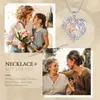 Colliers pendentif couleur argent mère et fille coeur collier avec fleur feuille bijoux pour maman anniversaire cadeaux de fête des mères 231207