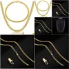 Chains K 3.5Mm Female Gold Necklace Water Wave Chain Simple Fashion Wholesalechains Drop Delivery Jewelry Necklaces Pendants Otnte