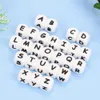 Teethers Toys LOFCA 40PCSLot Alphabet 12mm Food Grade Letter Silicone Beads Baby Bead Pacifier Chain BPA Free for Name Make DIY Necklace 231207