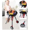 Bebek Ev Aksesuarları 1Set Simülasyon Bebek Evi Elektrikli Barbekü Grill Oyun Set Gerçekçi Pişirme Oyuncak Mutfak Accessor 231207