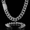 Traje de ouro sólido hip hop 20mm 18mm Moissanite Ice Out Baguette Miami Cuban Link Chain