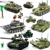 Block Military Vehicles Tank Set Swat Army CityT34 Model Building Blocks DIY Brick Kids Toys Classic World War II WW2 R231208