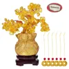 Decorative Flowers Tree Crystal Tabletop Decoration Craft Ornament Feng Shui Decor Money Luck Desktop Crafts