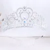 Birthday Tiara Crystal Bridal Crown Diadem Veil Tiaras with Comb Wedding Hair Accessories Headpieces Head Jewelry Party