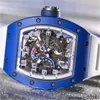 Механические часы Richardmill Спортивные часы Miler Richardmill RM030 Blue Ceramic Paris Limited Edition Мужская мода Для отдыха Бизнес Спортивная техника Часы HBWQ