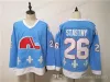 Hockey Québec Nordiques Winter Classic Jerseys Hommes 19 Joe Sakic 13 Mats Sundin 26 Peter Stastny Maillots de hockey sur glace en stock Expédition rapide Shippg