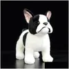 Animaux en peluche en peluche vraie vie debout France Bldog Chihuahua jouets doux réaliste chien Animal Shiba Inu enfants bébé cadeaux de Noël Lj20 Dhkbl