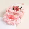 Hår tillbehör lås bandet Baby Girl Crown Princess Sweet Flower Floral Headpiece Child Headbonad Wedding Birthday Wreath
