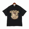 RH Designers Summer Mens Rhude T-shirts pour hommes Tops Lettre Polos Chemise Broderie Femmes T-shirts Vêtements À Manches Courtes Grande Taille T-shirts