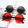 Lunettes de soleil steampunk gothiques pour femmes hommes Men Retro Brand Designer Round Sun Glasses Punk Metal Frame UV400 230920