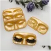 Other Makeup Eyelash Face Shape Tray Gold Lash Packing Tool Empty False Storage Box Without Lashes Drop Delivery Health Beauty Otjpk