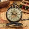 Pocket Watches Bronze Hollow Dragon Display Half Hunter Mechanical Pocket Watch Cool Antique Pendant Manual Mechanism Pocket Clock Gift Male 231208