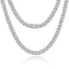 Livraison directe 8mm 925 argent Sterling Moissanite chaîne à maillons cubains collier Cadenas Cubanas chaîne cubaine