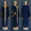 Robes grande taille Ensemble deux pièces de vêtements pour femmes africaines en 2023 vêtements traditionnels brodés d'or caftan islamique Abaya robe musulmane pour femmes 231207