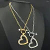 Necklace Earrings Set Fashion Vintage Stainless Steel Jewelry For Woman Girls Heart Pendant Chain And High Quality Joyas SBJZAABE