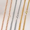Квадратная цепочка из нержавеющей стали 1832 дюйма, серебро, розовое золото, золото, черный, 25 мм, ожерелье-цепочка, ювелирные изделия для женщин и мужчин8765379