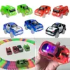 Electric RC Track Magical Tracks Lysande racingbil med färgade ljus DIY -plast som glödar i de mörka kreativa leksakerna för barn 231207
