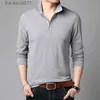 Männer T-Shirts Frühling Herbst Männer Baumwolle Lange SLE Shirts Streetwear Mode Kleidung Grundlegende Solide Vielseitige Neue Business Casual Tops L231208