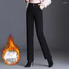 Women's Pants Winter Thicken White Duck Down Warm Women Elegant Chic Slim Casual Office Lady Black Straight Trousers M-4XL 16808
