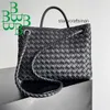 Andiamo Designer-tassen voor dames BottegavVeneta Totes-tassen Leer geweven handtassen 6B Woven Series Damestas Dubbele schapenvacht 2023 Nieuwe grote horizontale handtas a WNXR0