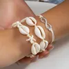 Pulseira boho estrela do mar com corrente de corda ajustável para mulheres, casamento, noiva, vintage, pulseiras, acessórios de joias de praia