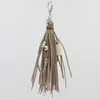 Nyckelringar Bohemiska smycken Keychain Velveteen Ribbon Tassel Shell Pendant Key Chain for Women Bag Decoration Handgjorda tillbehör Gåvor