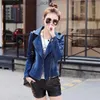 Jaquetas femininas jaqueta jeans curta mulheres 2022 primavera outono blazer zíper magro casual tops senhora outerwear azul jeans casaco blusão fe novo l231208