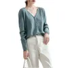 Designer Femme Cardigan Veste Nouveau Printemps et Automne Col V Cordon Mince À Manches Longues Tricoté Court Lâche Pull 805