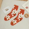 Vrouwen Sokken Winter Bloemen Japanse Snoepjes Kawaii Leuke Thermische Thuis Lange 2023 Vintage Harajuku Stijl Retro Katoenen Kousen