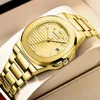 Autres montres LIGE Fashion Gold Watch Femmes Dames Creative Acier Bracelet Femme Femme Étanche Horloge Relogio Feminino 231207