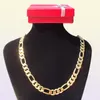 MENS NECKLACE 10MM STAMP 18 K SOLID GOLD FINISH PREMIUM QUALITY FIGARO LINK CHAIN FINE228g4694119