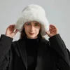 Chapeaux à large bord seau hiver chapeau de fourrure artificielle pour femmes chaleur peluche pêcheur moelleux mode extérieure Panama année cadeau 231208