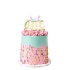 お祝いの供給Ins創造性1つの赤ちゃんお誕生日おめでとうケーキトッパーゴールドアクリルフラワーベーキング装飾のためのパーティーの装飾