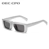 نظارات سلاسل OEC CPO VINTAGE RESTANGLE SUNGLASSE PUNK SMITLE FRAME SUN GROUSES MENTRENDS SPEPT UV400 Shades Fashion Eyewear 231208