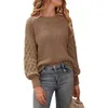 Knit Sweaters Womens Autumn and Winter New Personalized Fashion Lantern Sleeves Round Neck Pullover Knitted 879