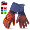 Gants à cinq doigts Gants de moto chauffants Gants de moto chauds d'hiver Guantes Gants chauffants de moto Gants thermiques chauffants rechargeables imperméables 231207