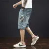 Men's Jeans Denim Shorts Summer Men Casual Loose Plus Size 42 40 38 Knee Length Fit Boy Teenager Jeans Stretched Big Half TrousersL231208