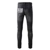 Jeans pour hommes, jeans avec patch en détresse, style européen et américain, avec patch à motifs, leggings élastiques, coupe slim