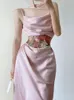 Vestidos de trabalho verão elegante sexy conjunto de duas peças feminino rosa frança doce vestido de festa feminino impressão túnica vintage ruched fada